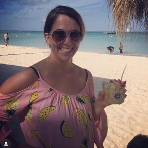 Solitaire Swim Cold Shoulder Pineapple swim cover up, size large